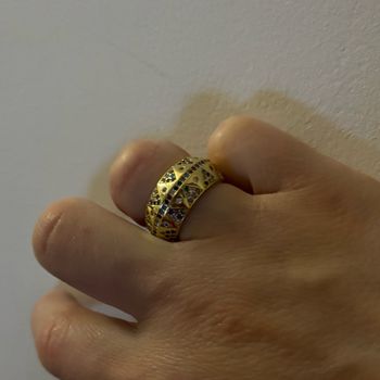 Bague dorée Dôme zircons multicolore
