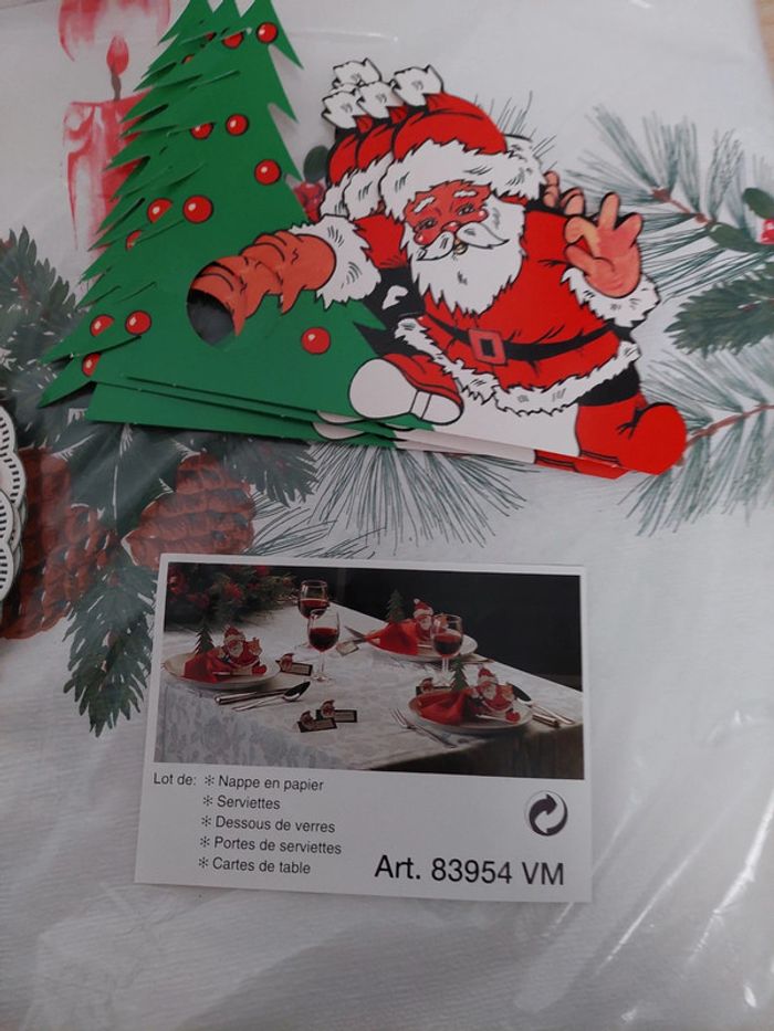 Set nappe de noel en papier vintage kitsch - photo numéro 6
