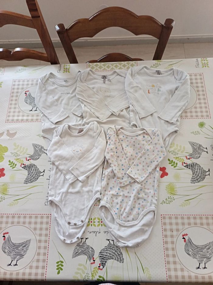 Lot de 5 bodies ML 9 mois