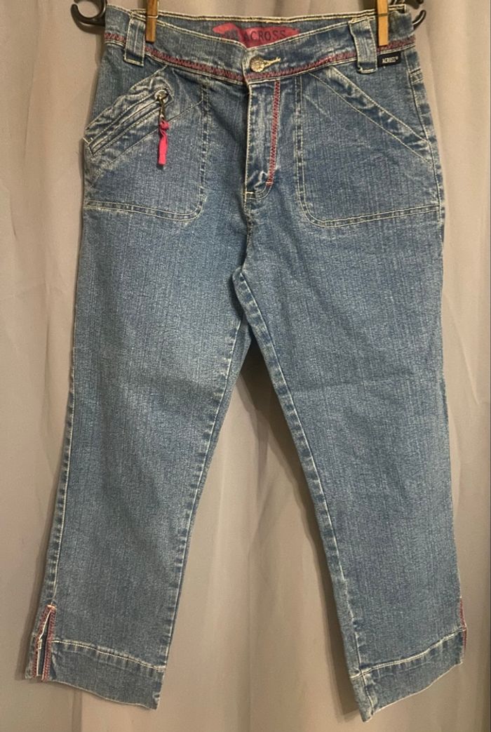 Pantacourt large »Across »bleu clair