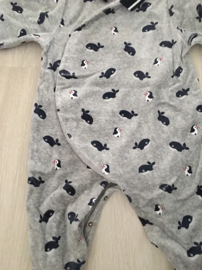 Pyjama velours 6 mois obaibi - photo numéro 2
