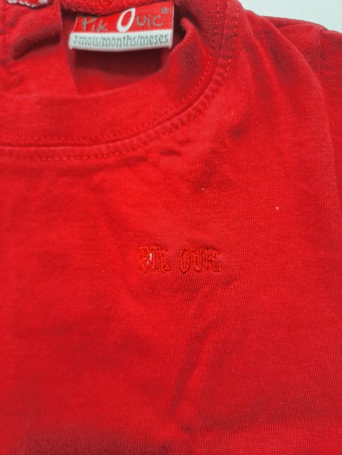 T-shirt rouge 3 mois - photo numéro 3