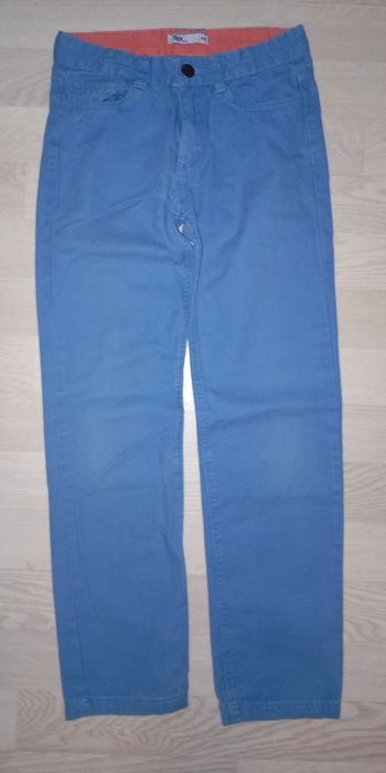 Pantalon en toile bleu clair forme jeans Tex 
T. 9-10 ans