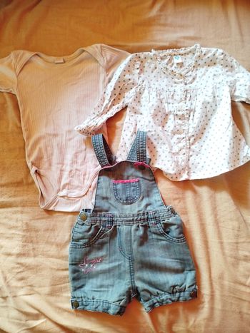 Lot vêtements bébé fille 18 mois – 3 pièces – Très bon état