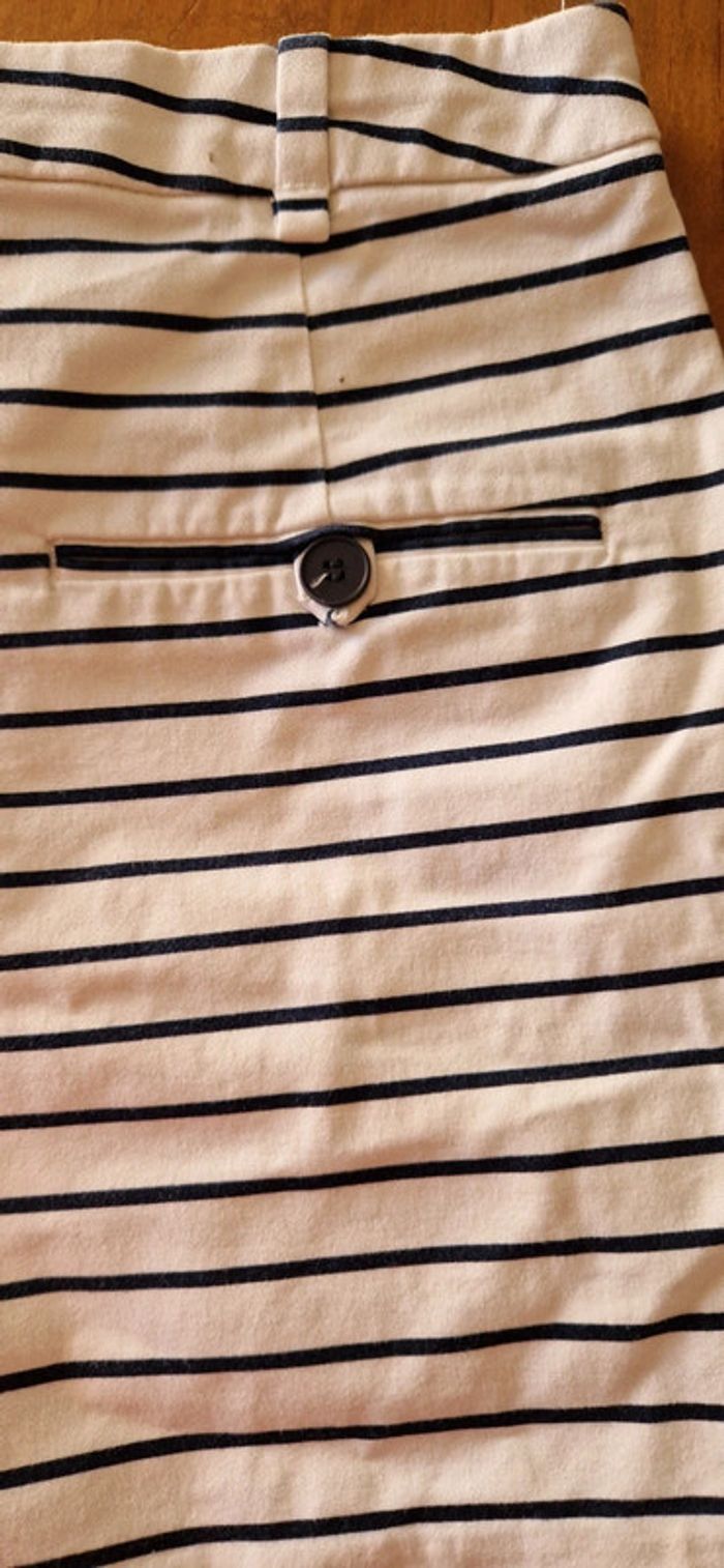 Short blanc rayures bleues taille S Zara - photo numéro 4