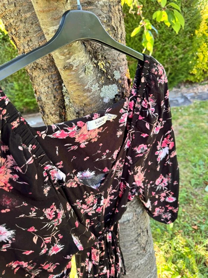 Robe fleurie noire || B-young || taille XL - photo numéro 5