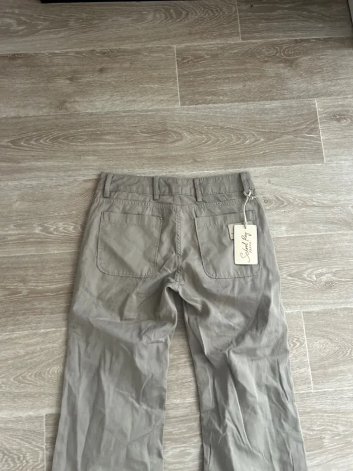 Pantalon School rag Paulot wide leg kaki/beige bootcut casual 27 - photo numéro 3