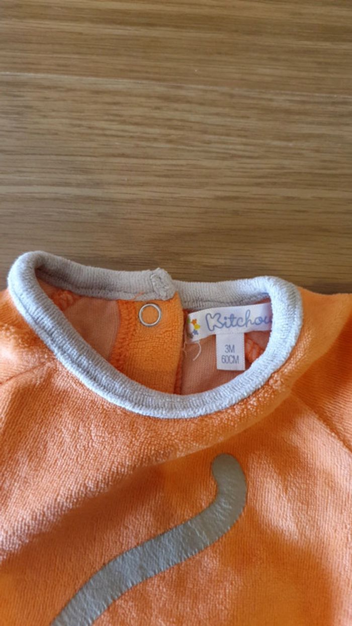 pyjama 3 mois kitchoun orange - photo numéro 3