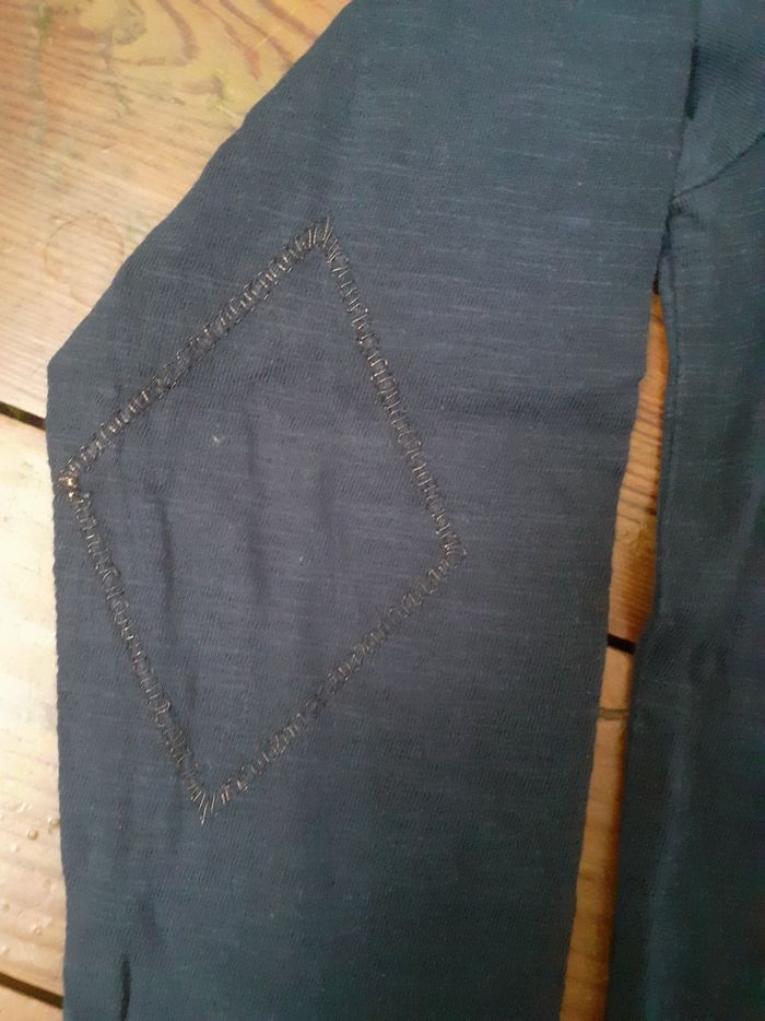 Sweet bleu gris motif losange aux coudes - photo numéro 3