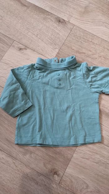 Tee-shirt manches longues bleu/vert Tex 12 mois