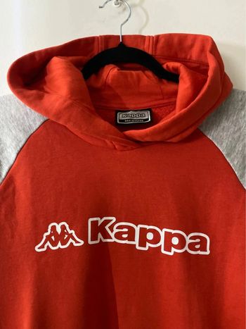 Sweat-shirt Kappa bicolore orange et gris, taille M