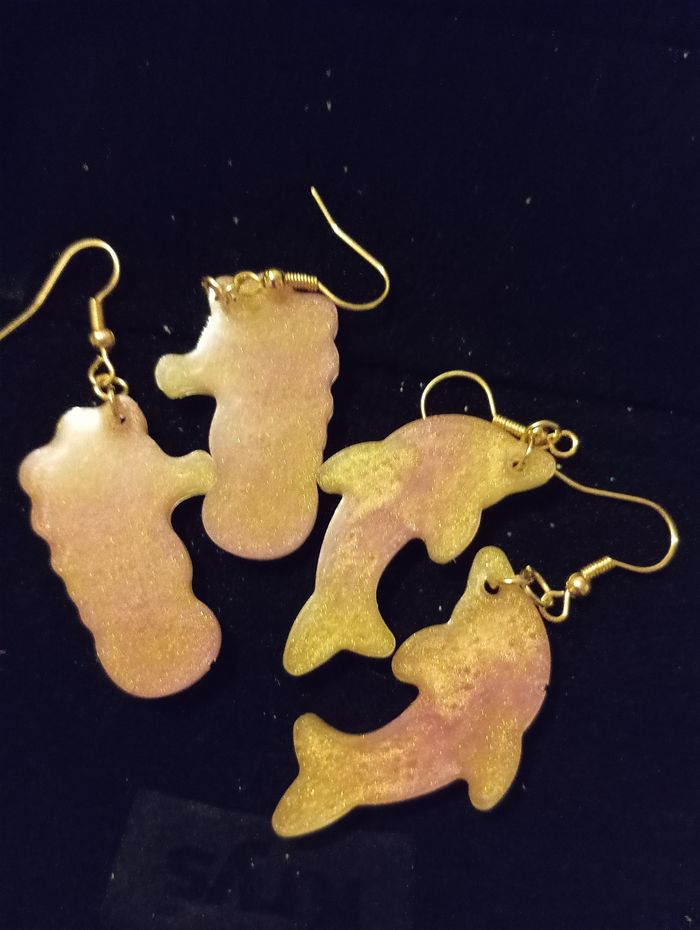 Lot de boucles d'oreilles en résine - photo numéro 4