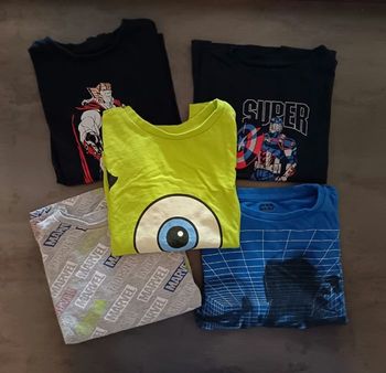 5 tee-shirts garçon manche longue 4-5ans
