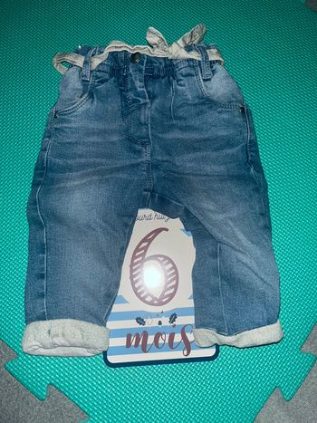 Jeans C&A 6/9M motif pois