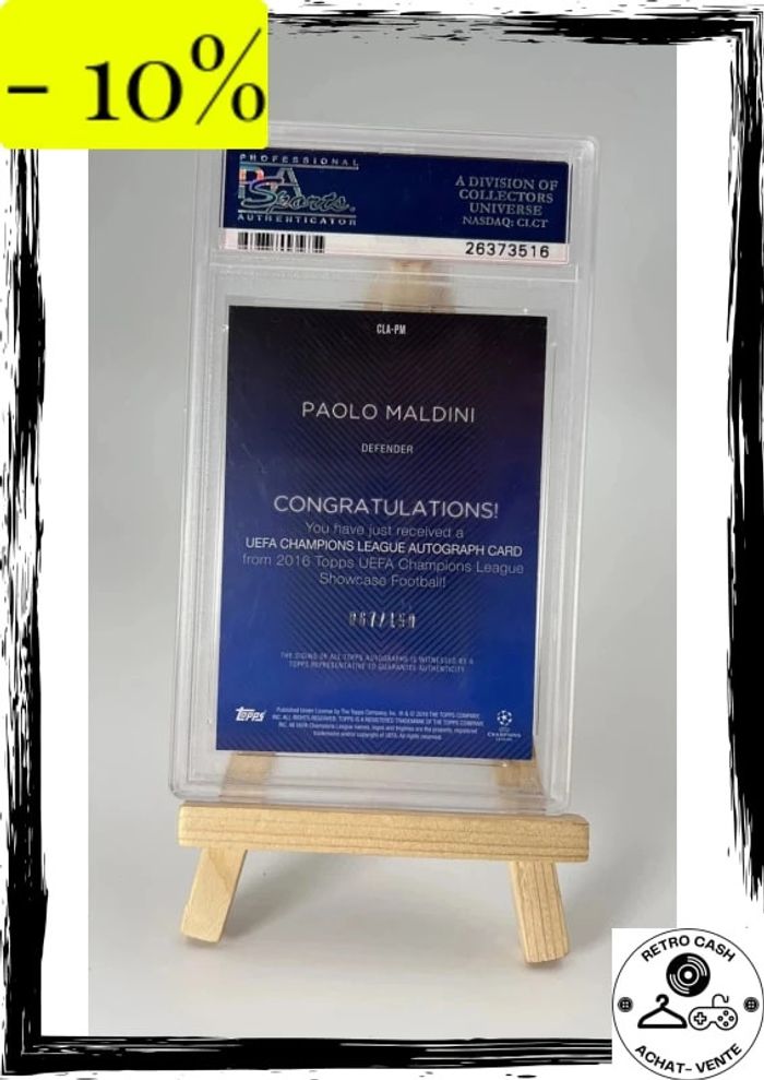 2015-16 Topps UEFA Champions League Showcase Paolo Maldini vert /150 psa 9 - photo numéro 2