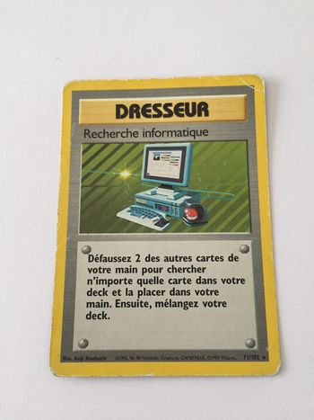 71/102 - Carte pokémon dresseur recherche informatique 71/102 rare set de base CP