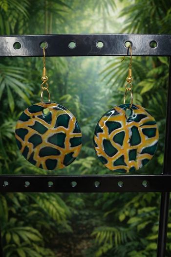 Boucle d'oreille femme léopard 