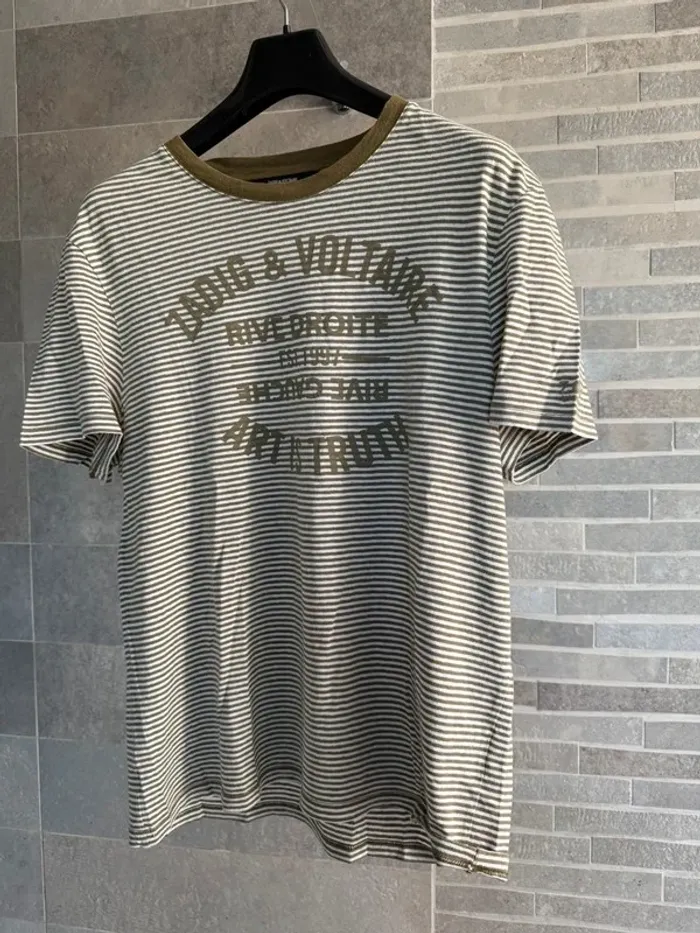 T-shirt marinière Zadig & Voltaire kaki - Taille M