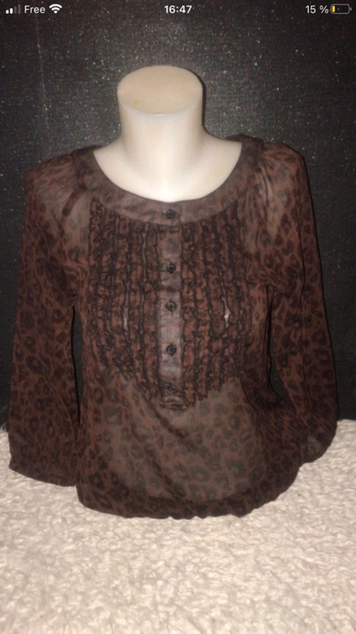 Blouse imprimé marron