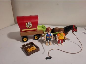 Enfants et chariot Playmobil 5228