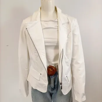 Veste blanche printemps/ été élégante -  Xanaka taille 42 - zip style perfecto A1539