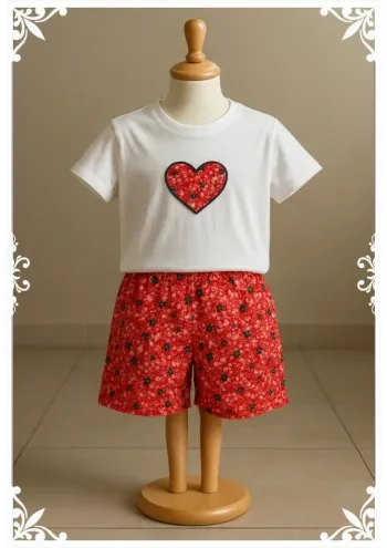 Pyjama fille 12 ans  Haut Kiabi brodé  short fait main