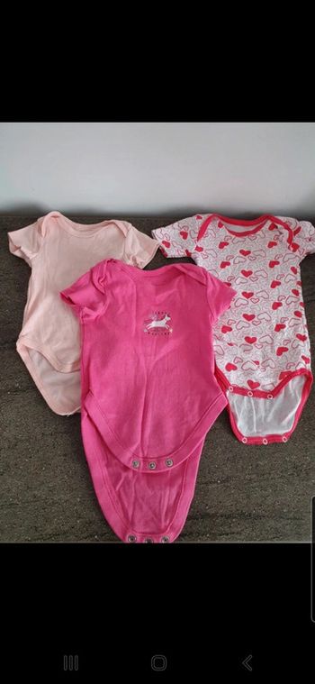 Lot de 3 bodys manches courtes.
