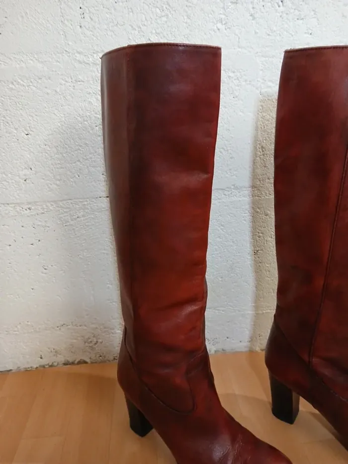 👢 Bottes Jonak bordeaux grenat – Pointure 39 – Bon état - photo numéro 7