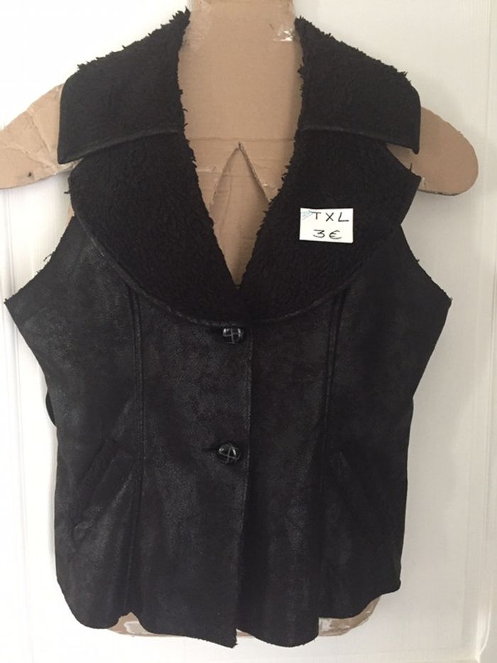 204-Veste sans manches marron T XL-42