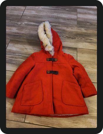 Manteau rouge à capuche Vertbaudet Taille 4 ans