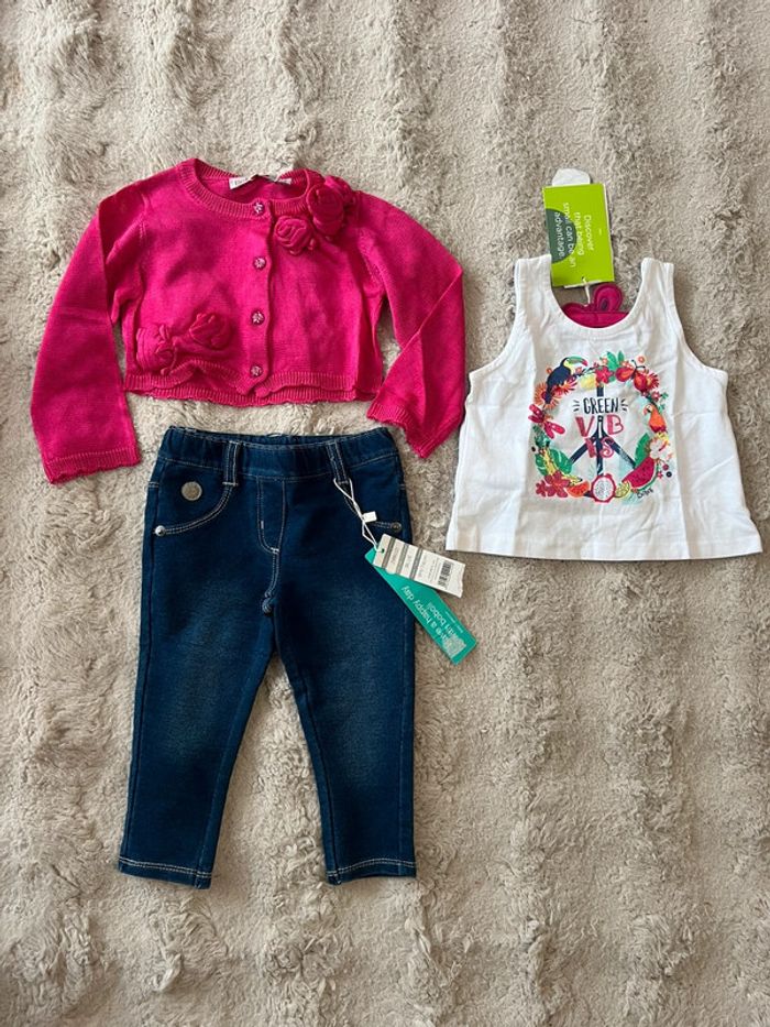 Ensemble 3 pièces pour fille 9 mois Boboli