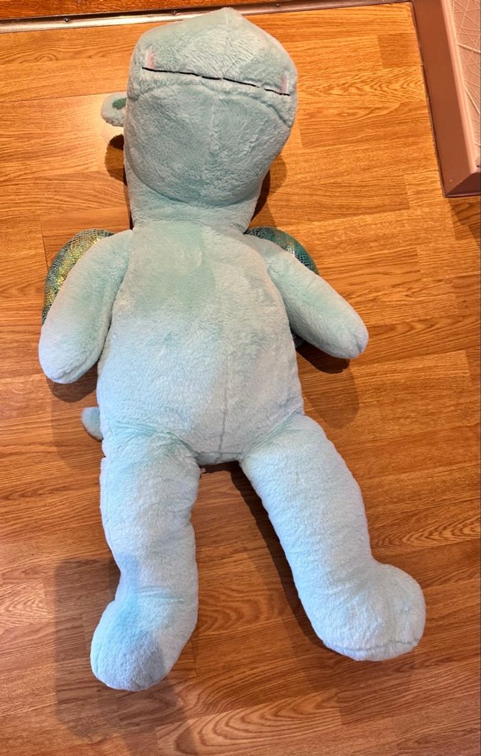 Grande peluche JouéClub Dragon bleu turquoise - neuve - photo numéro 7
