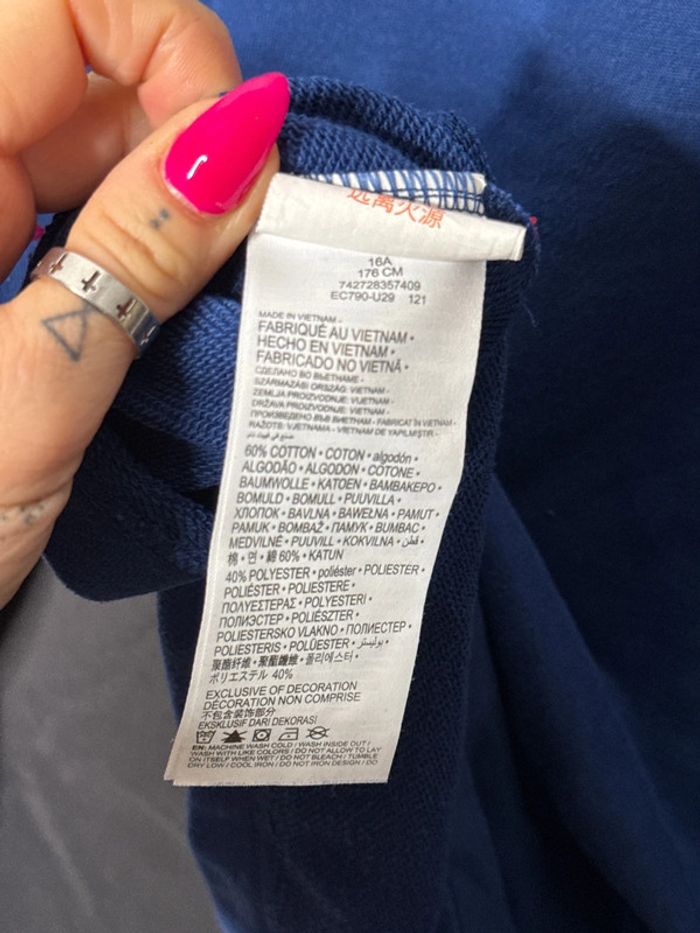 Sweat, léger bleu, Levis, taille 16 ans - photo numéro 6