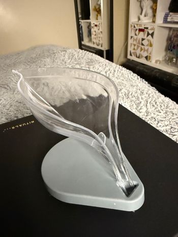 Porte savon feuille  gris neuf 