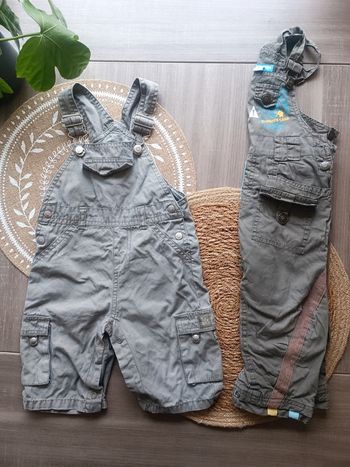 🐼 4 Salopettes kaki taille 18mois