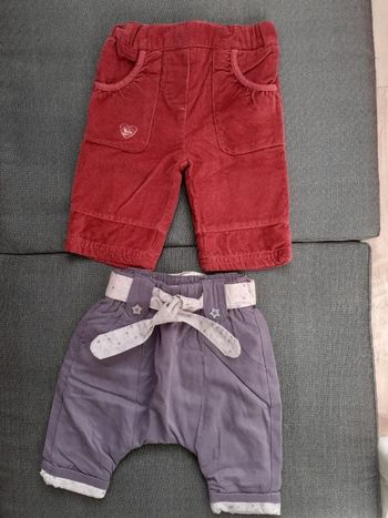 Lot de 2 pantalons hiver, 3mois