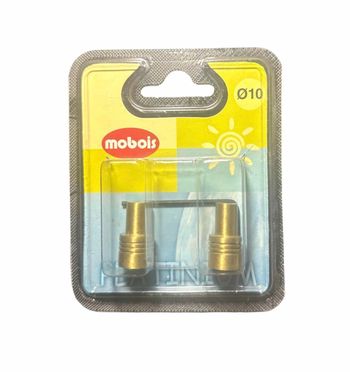 X2 Embouts pour tringles a rideaux Doré Mobois Laiton Mat diamètres 10mm