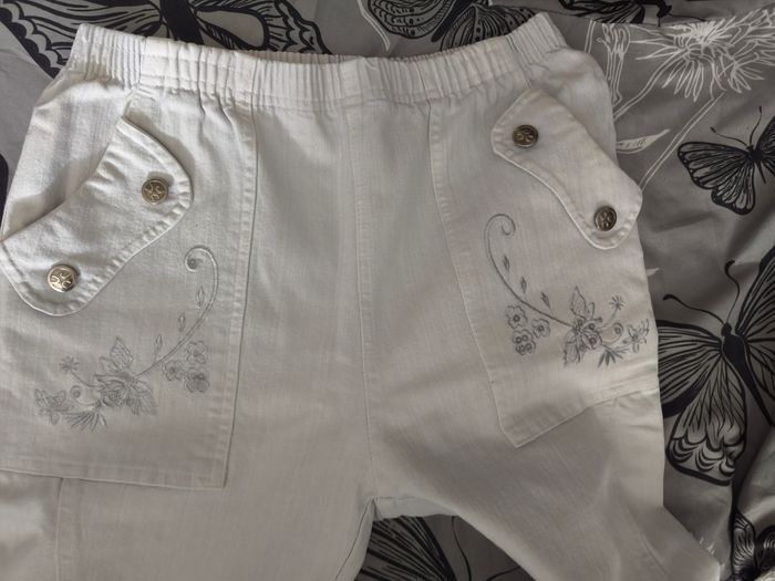 Pantalon blanc a élastique