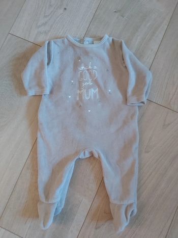 Grenouillère/pyjama velours mixte garçon/fille Tex 1 mois (78)