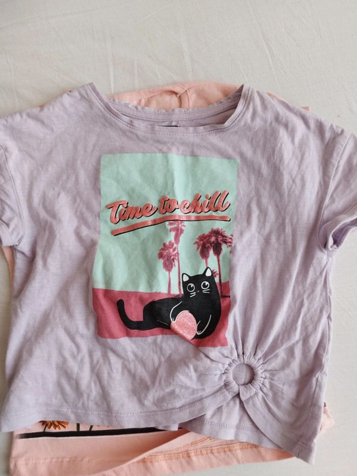 Lot 4 t-shirts chat lapin - photo numéro 4