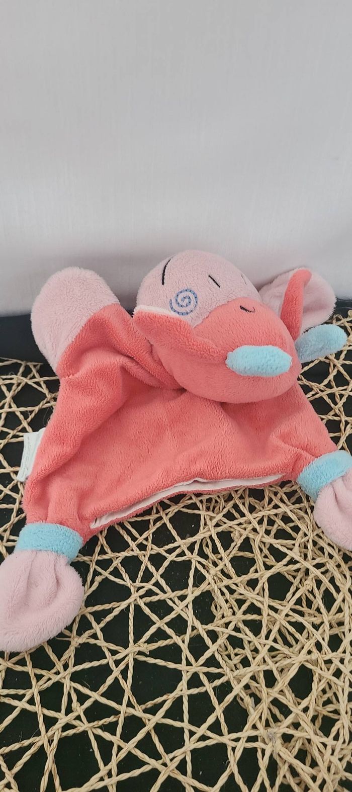 Doudou Marionnette Vache rose Spirale Addex Junior - photo numéro 2