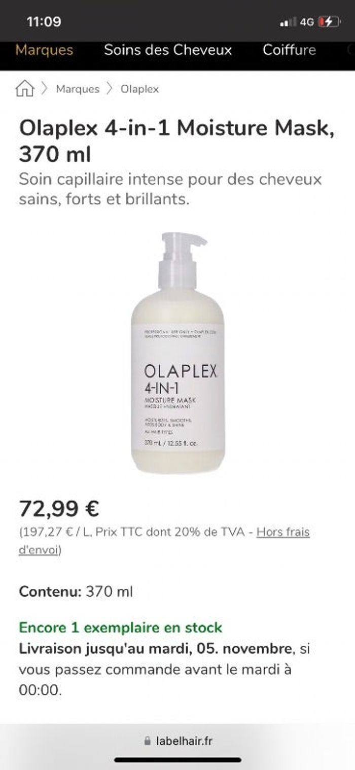 Olaplex 4-1 masque hydratant 370ml