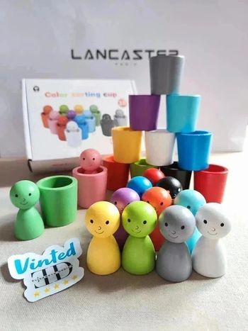 Jouets en bois de classification des couleurs pour enfants Montessori