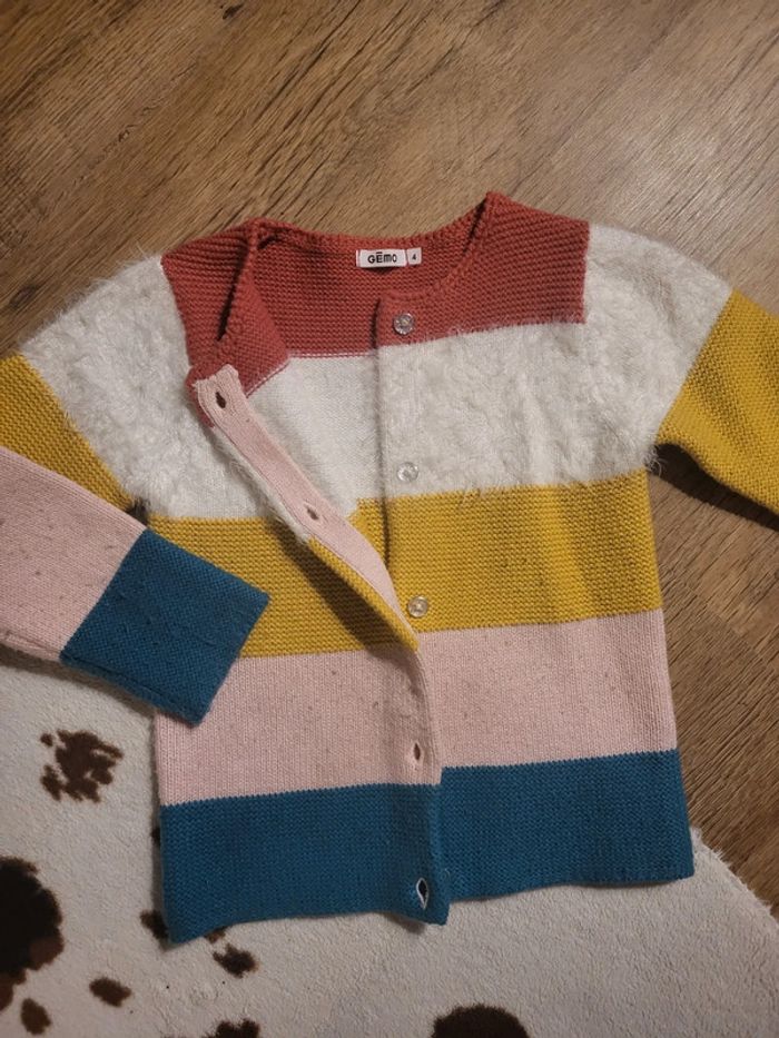 Gilet rayures multicolores gemo 4ans