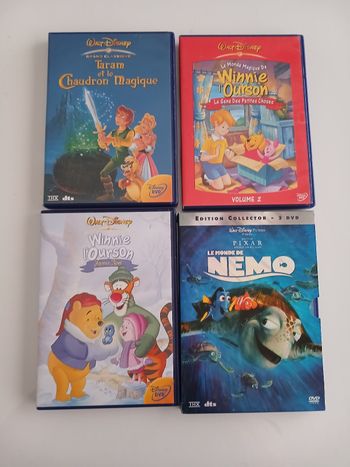 Lot de 4 DVD Disney & Pixar - Classiques (Taram, Nemo, Winnie)