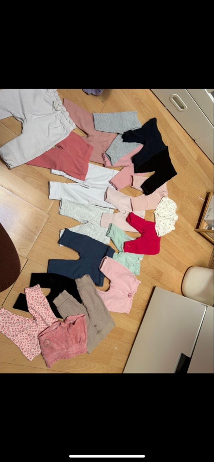 18 leggings et 2 short bébé 3 mois