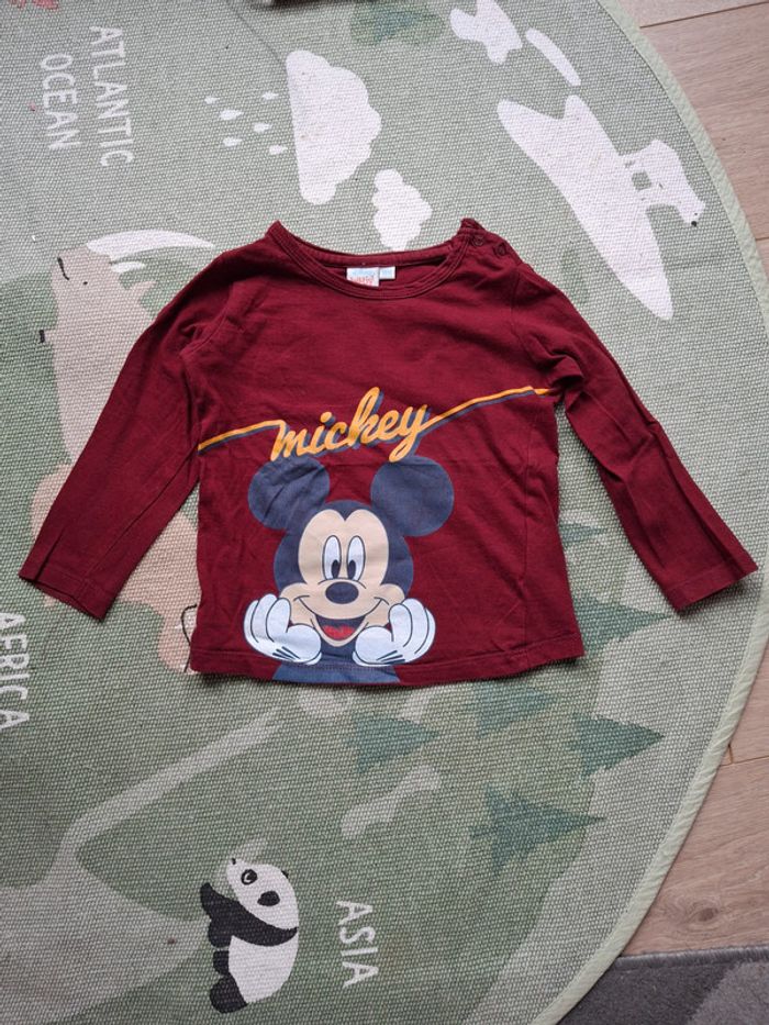 Tee-shirt manches longues Mickey bébé garçon 18mois