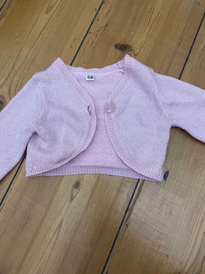 Gilet pailleté rose