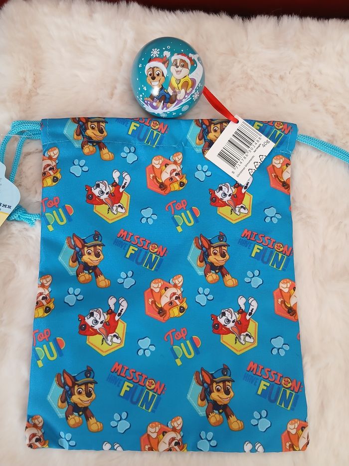 Neuf/Pat Patrouille: Sac pour goûter ou autre+ Boule métal à  garnir. - photo numéro 2