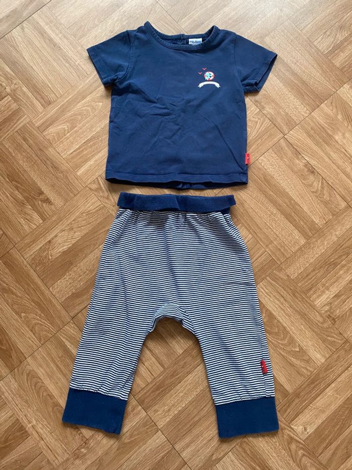 Ensemble t-shirt + pantalon taille 12 mois P’tit Bisou